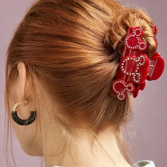 NWOT Baublebar x Mickey Mouse hot pink rhinestone claw hair clip - Picture 2 of 5